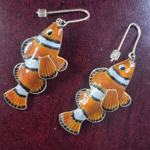 Clownfish Design Orange Earrings